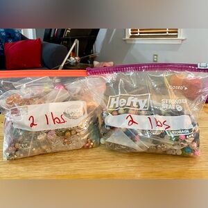 4 lbs total of fun,  beads & charms and who knows what to find!Some metal